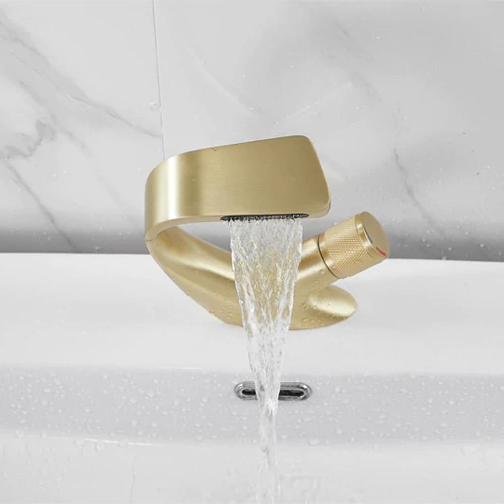 Contemporary Single Handle Waterfall Kitchen Faucet