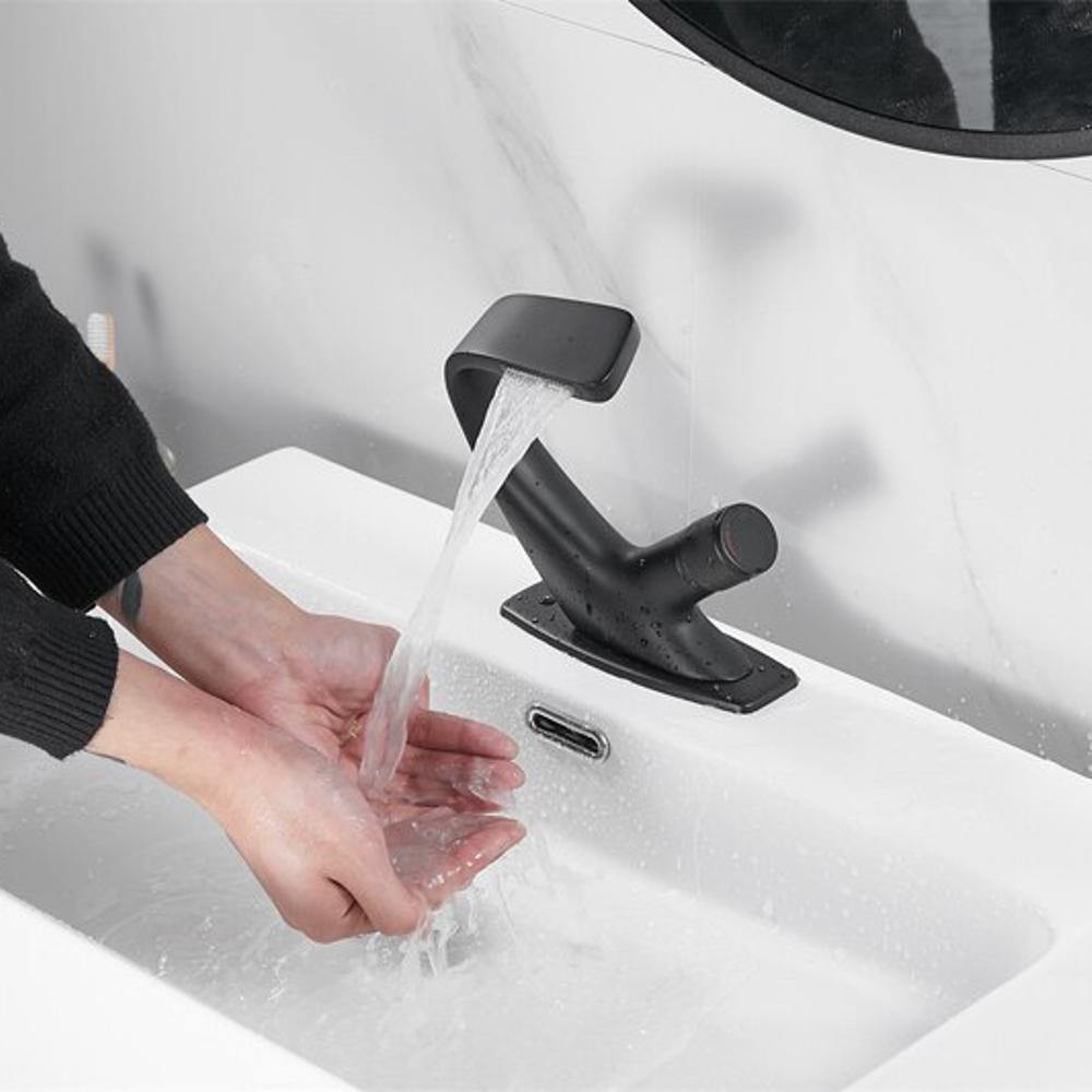 Contemporary Single Handle Waterfall Kitchen Faucet