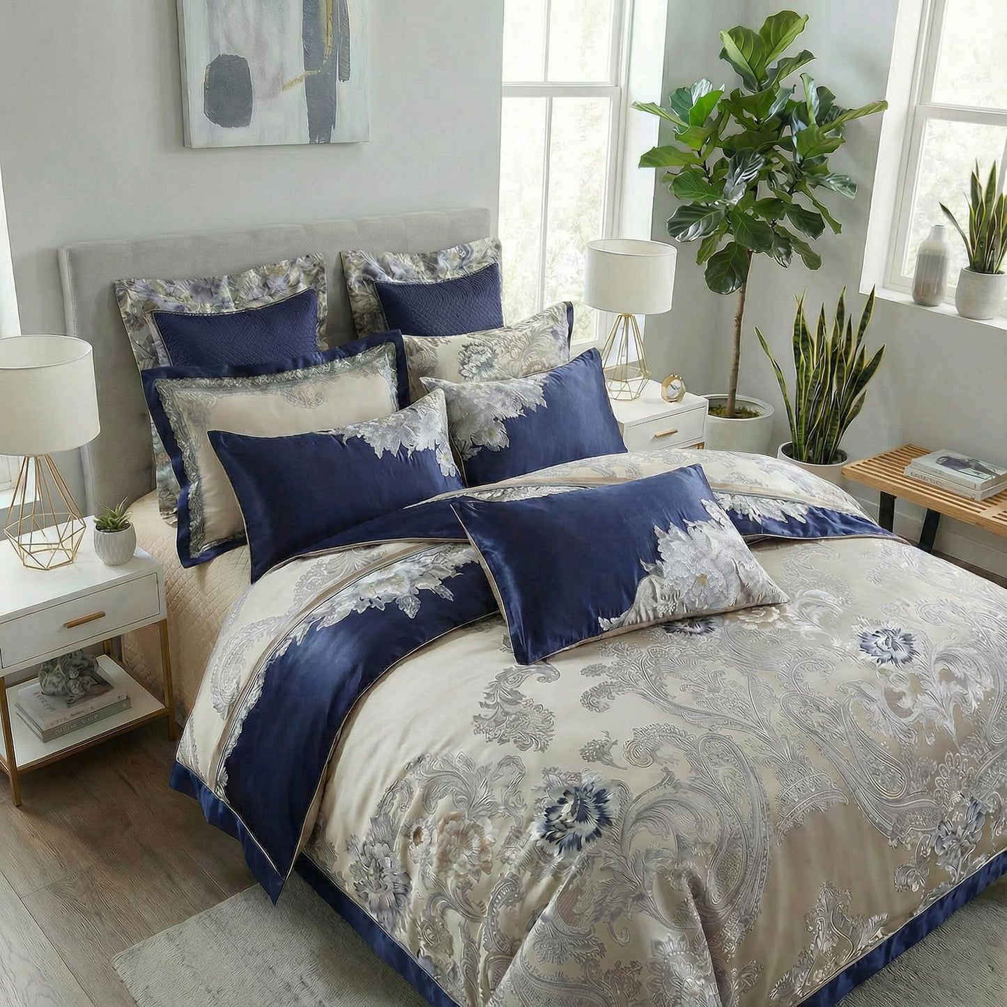Luxury Soft Woven Bedding Set For Modern Homes