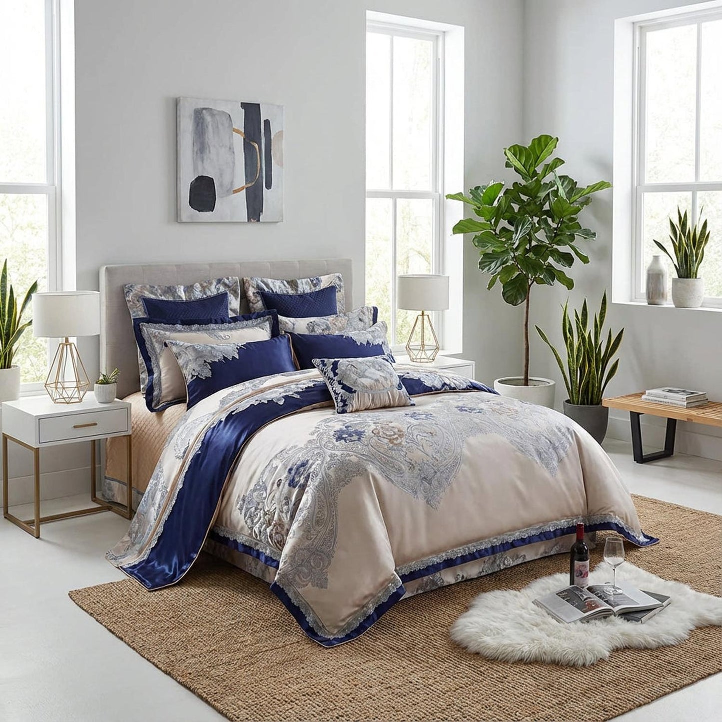 Luxury Soft Woven Bedding Set For Modern Homes