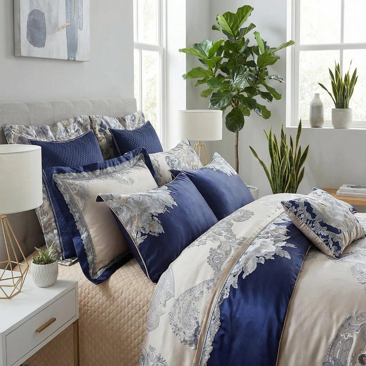 Luxury Soft Woven Bedding Set For Modern Homes