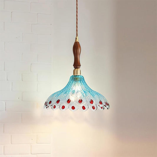Classic Glass Brass Hanging Lamp Fixture - Lusomart