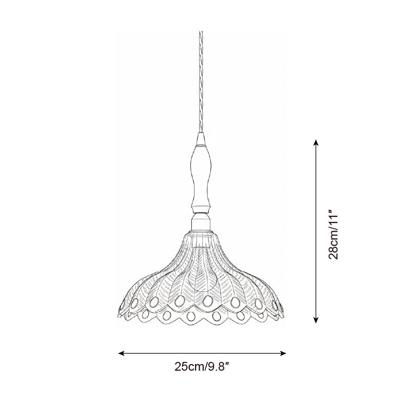 AzureGlow | Elegant Vintage Glass Brass Pendant Light Fixture 4