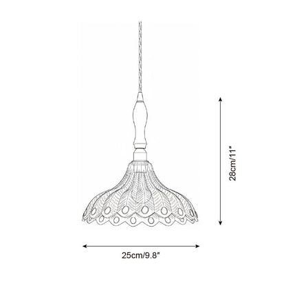 AzureGlow | Elegant Vintage Glass Brass Pendant Light Fixture 4