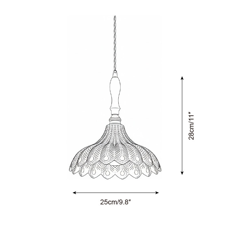 AzureGlow | Elegant Vintage Glass Brass Pendant Light Fixture 6