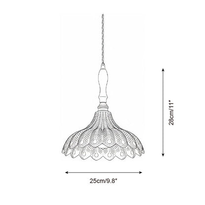 AzureGlow | Elegant Vintage Glass Brass Pendant Light Fixture 6