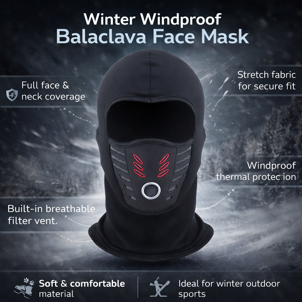 Warm Weatherproof Full Face Mask Outdoor Protection