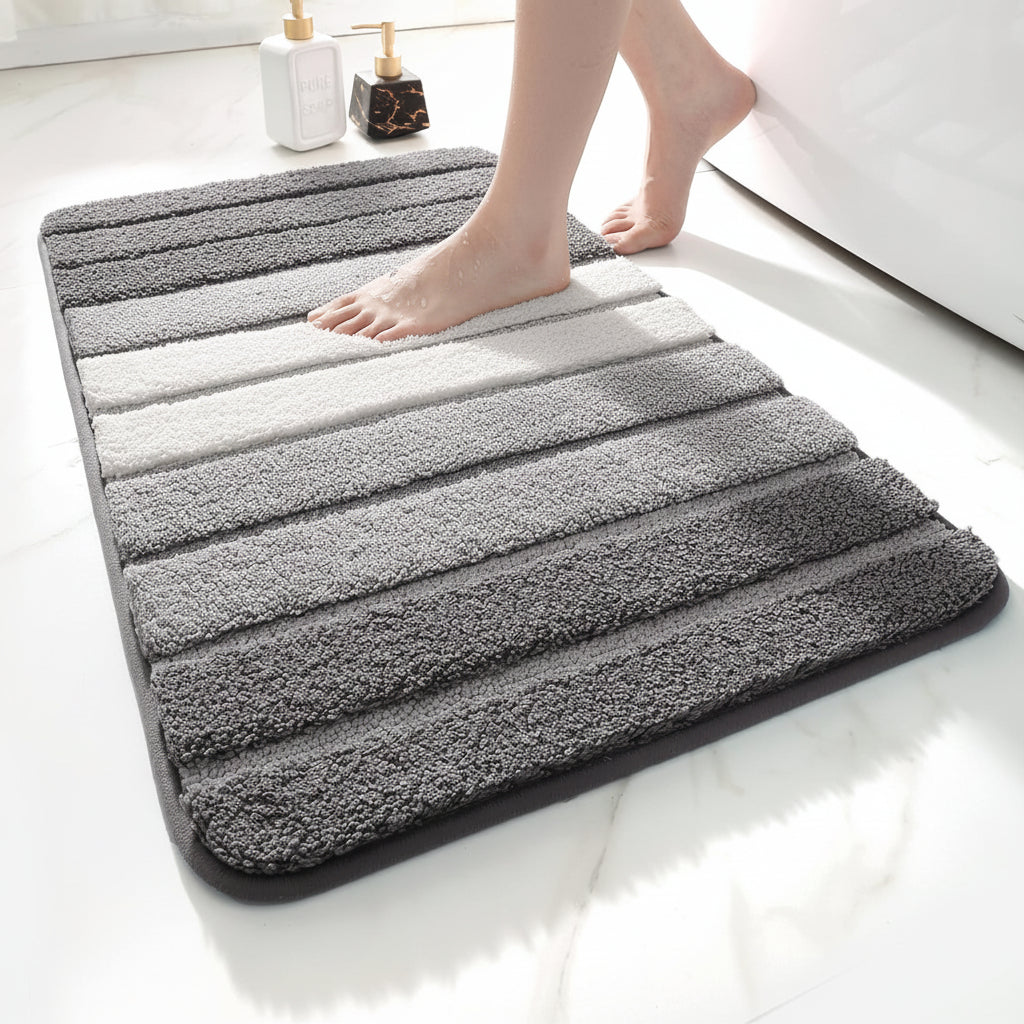 Soft Grip Bathroom Mat Anti Slip Microfiber Rug