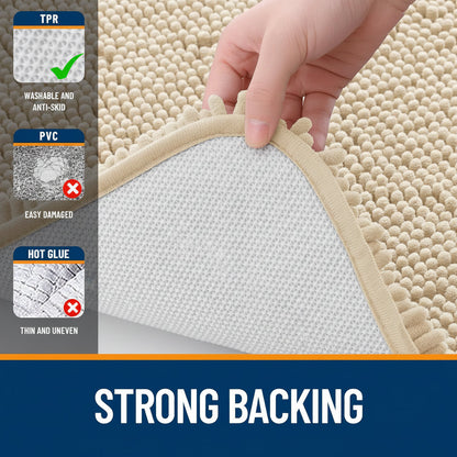 Plush Bathroom Mat Soft Non Slip Absorbent Floor Rug