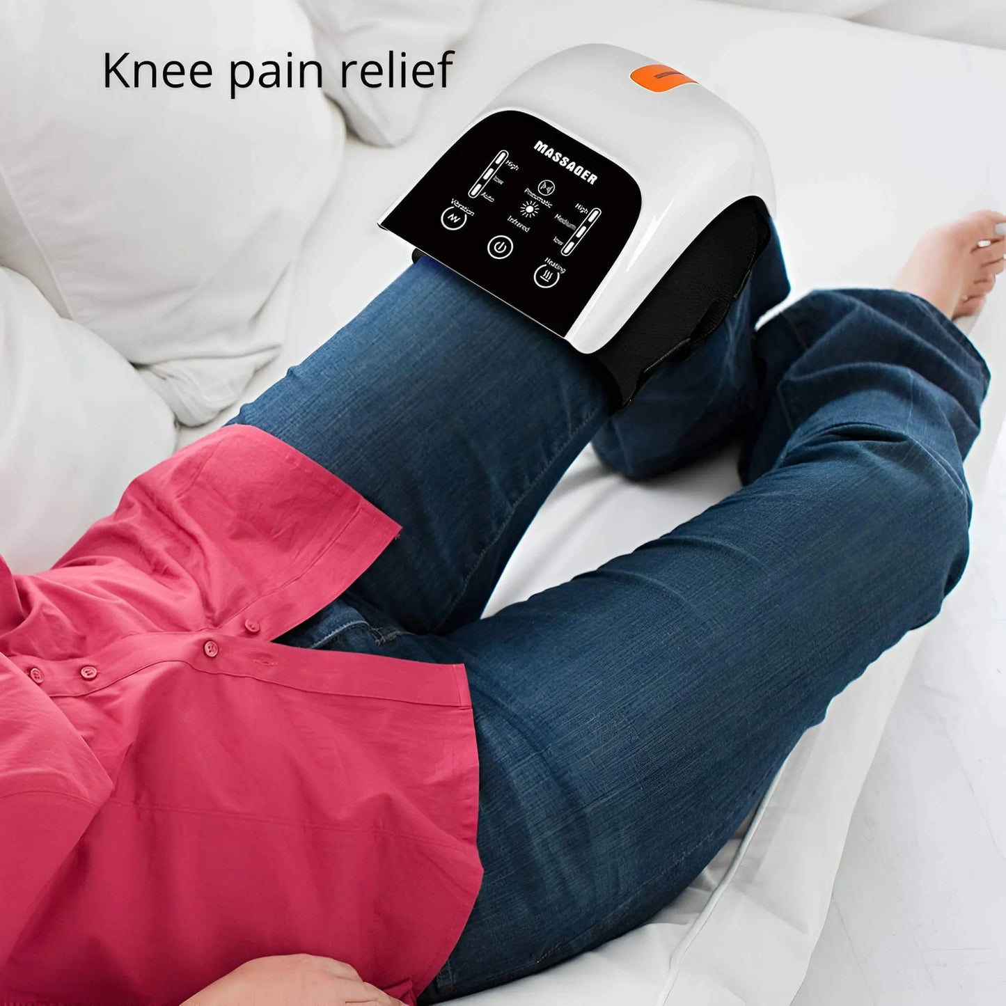 Heated Knee Massager with Air Compression and Red Light Therapy