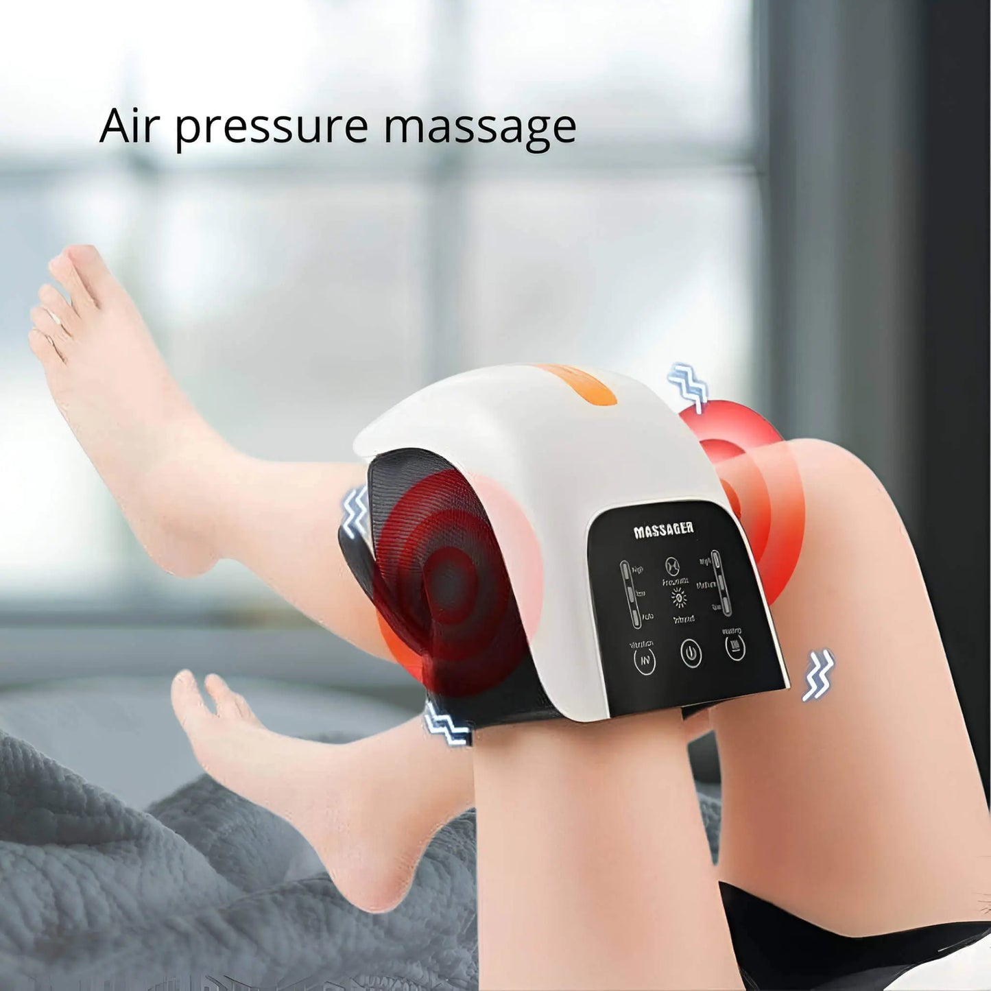 Heated Knee Massager with Air Compression and Red Light Therapy