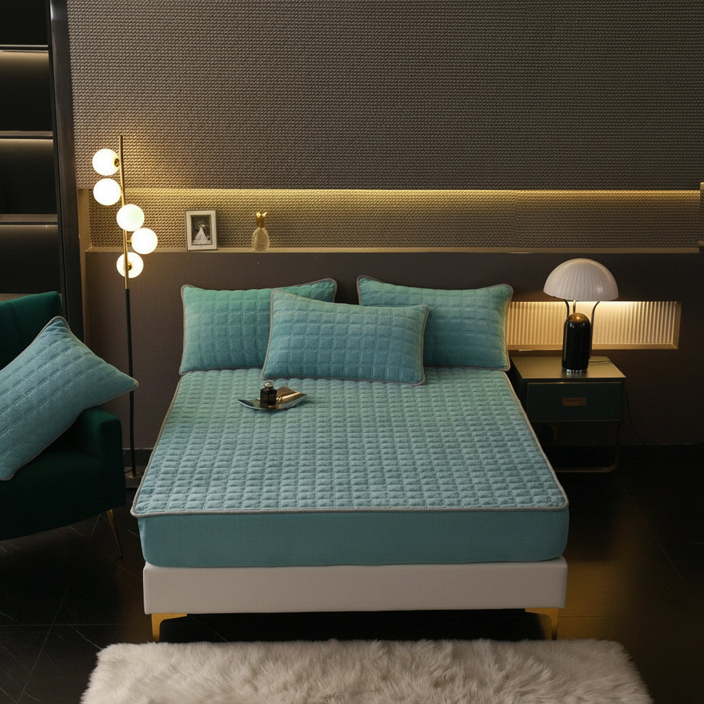 Comfortable Fitted Bed Sheet Set Soft Mattress Protector