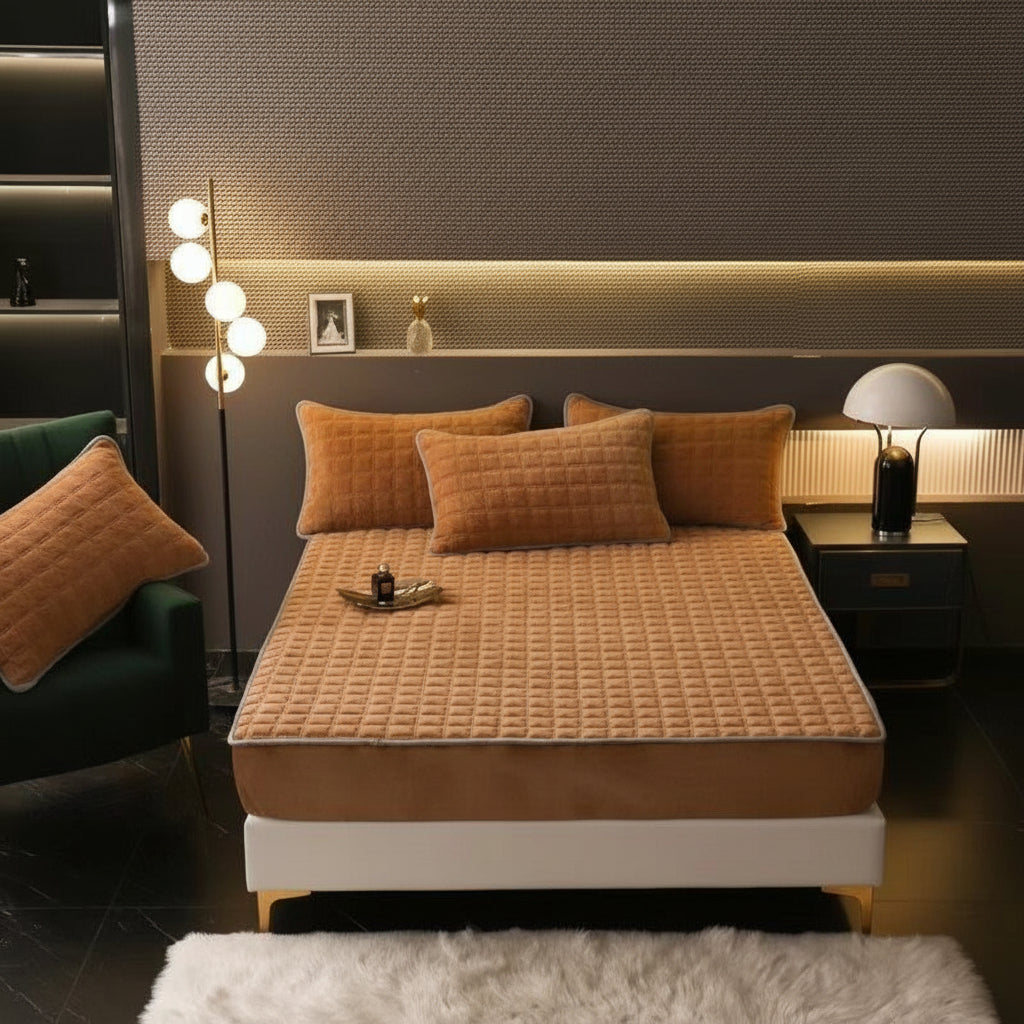 Comfortable Fitted Bed Sheet Set Soft Mattress Protector