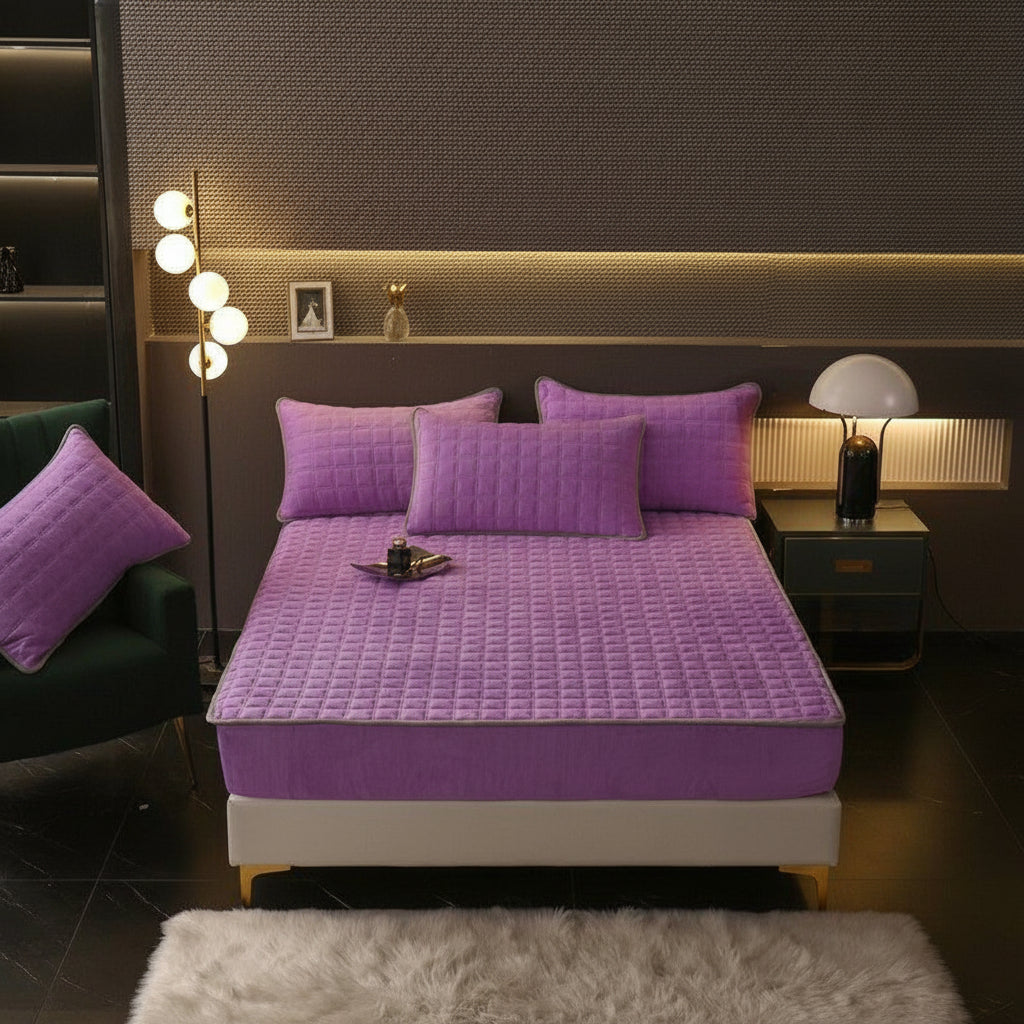 Comfortable Fitted Bed Sheet Set Soft Mattress Protector