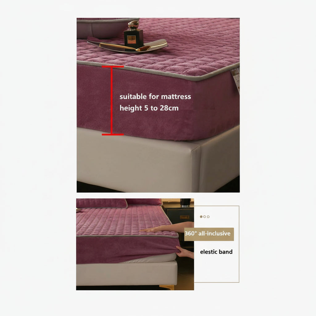 Comfortable Fitted Bed Sheet Set Soft Mattress Protector