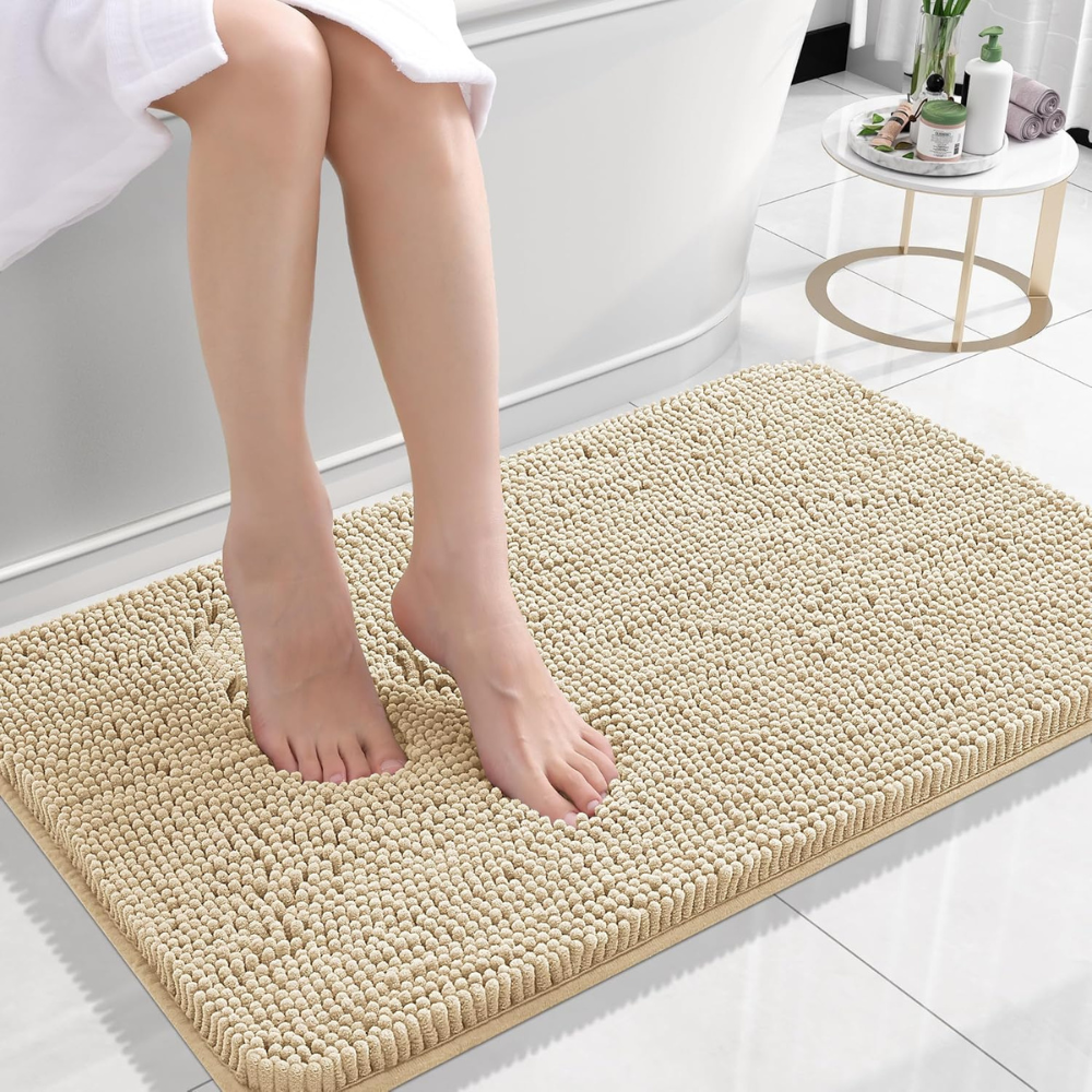 Plush Bathroom Mat Soft Non Slip Absorbent Floor Rug - Lusomart