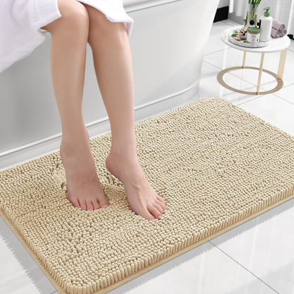 Plush Bathroom Mat Soft Non Slip Absorbent Floor Rug - Lusomart