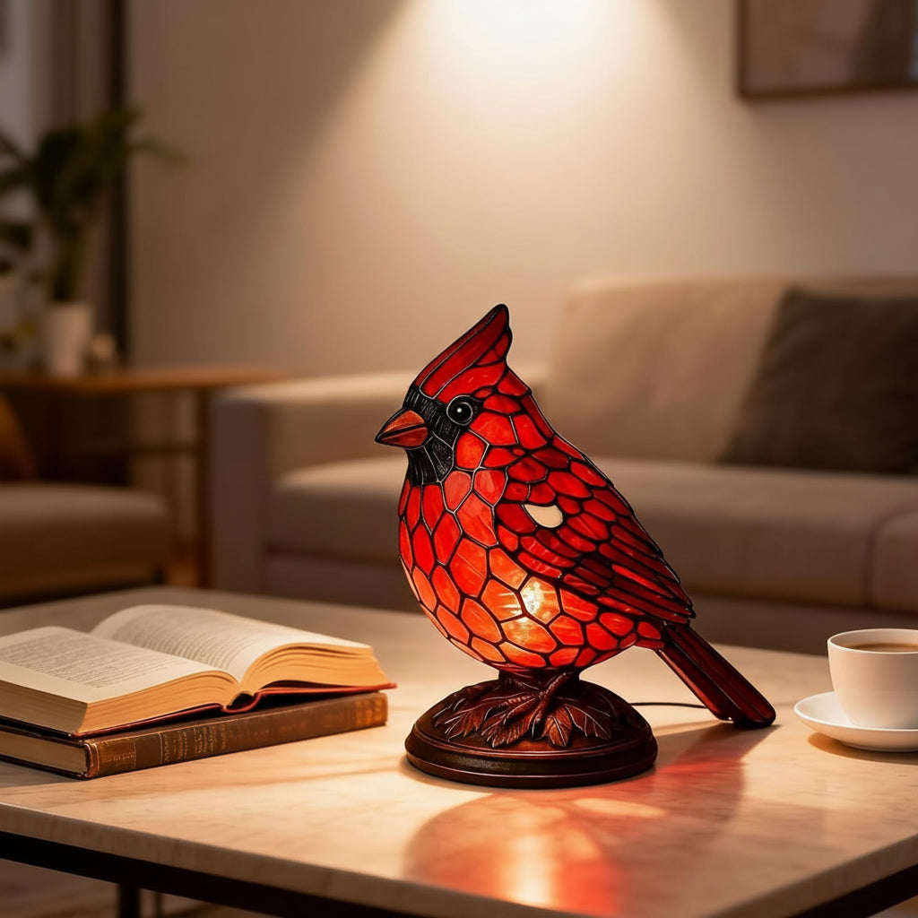 Colorful Bird USB Table Lamp Art Glass Light