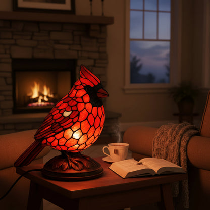 Colorful Bird USB Table Lamp Art Glass Light