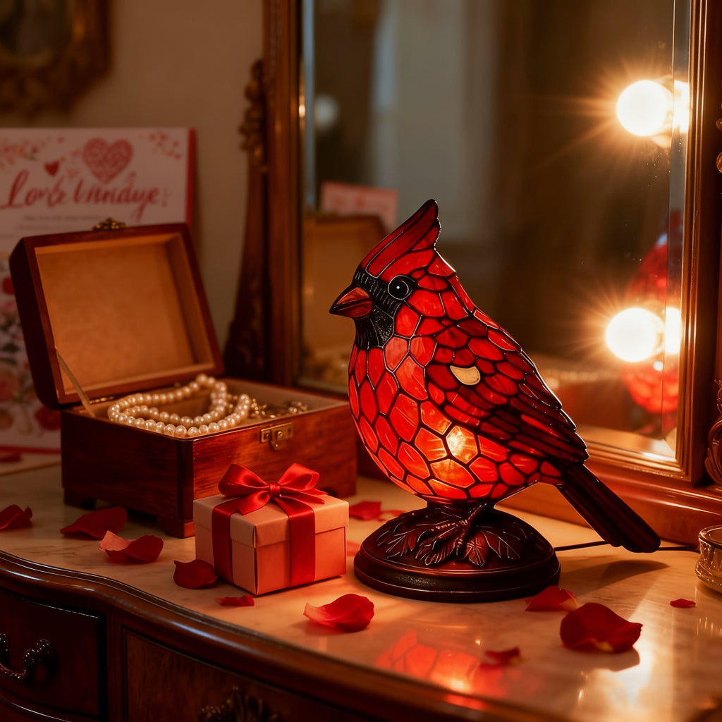 Colorful Bird USB Table Lamp Art Glass Light