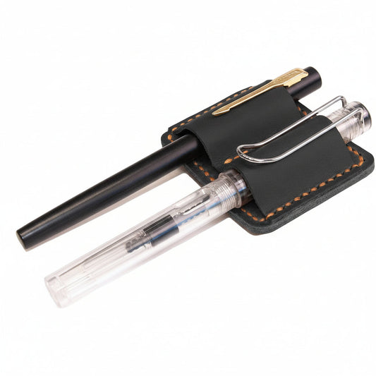 Genuine Leather Notebook Clip On Pen Holder Accessory - Lusomart