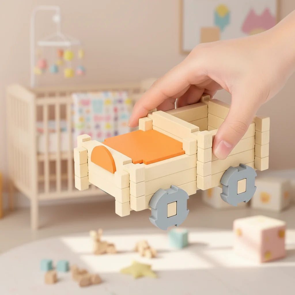 Educational Wooden Construction Blocks Set for Kids