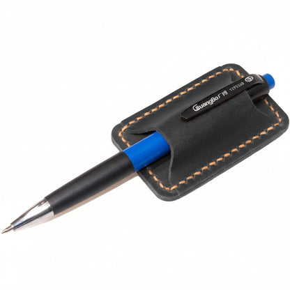 Genuine Leather Notebook Clip On Pen Holder Accessory