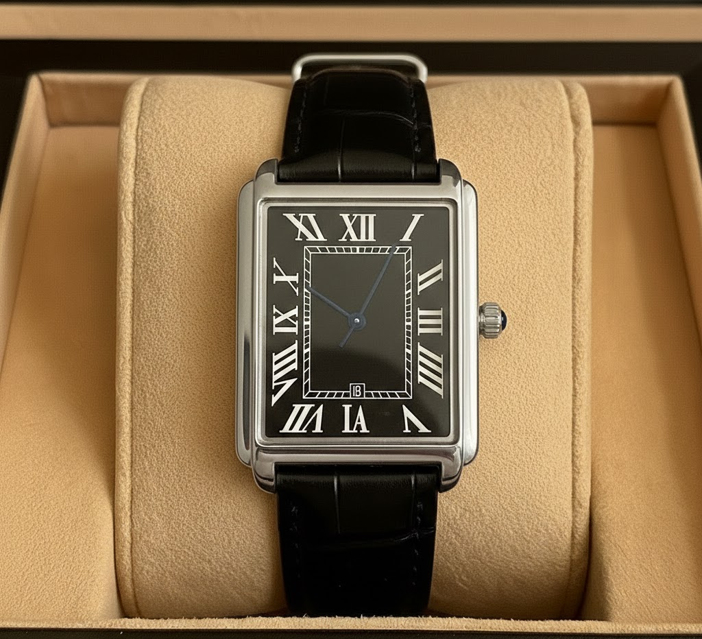 Vintage Leather Square Face Men's Analog Watch