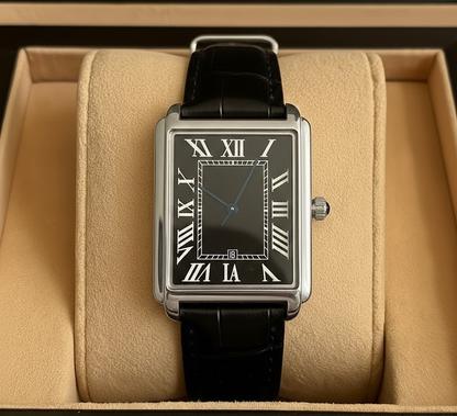 Vintage Leather Square Face Men's Analog Watch