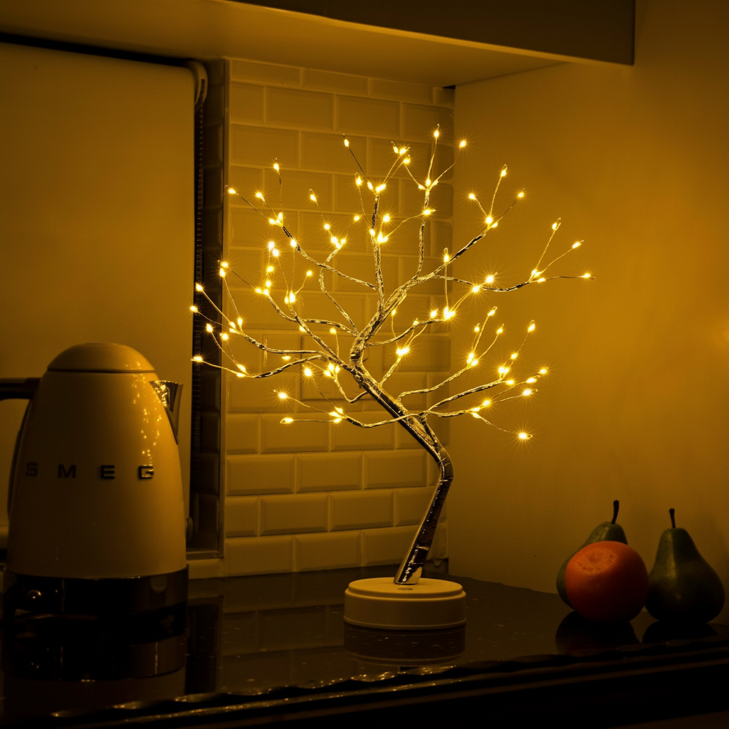 Warm LED Table Lamp with Mini Tree Home Decoration - Lusomart