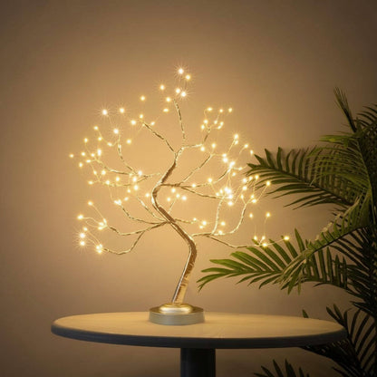 Warm LED Table Lamp with Mini Tree Home Decoration
