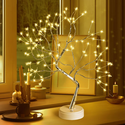 Warm LED Table Lamp with Mini Tree Home Decoration
