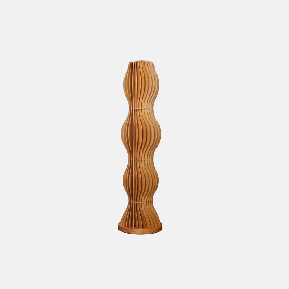 Nordic Wood Floor Lamp Wooden Cylindrical Living Room-2