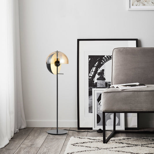 Stylish Floor Lamp with Warm Glass Shade - Lusomart