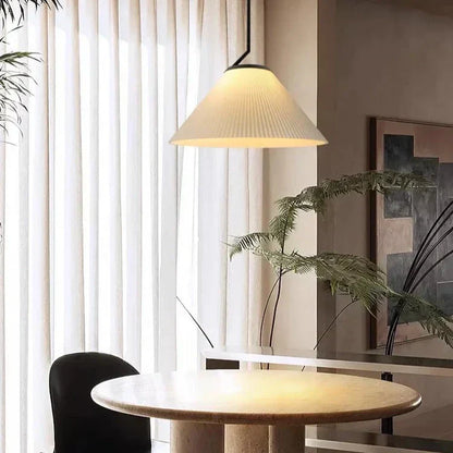 Creamy Fabric Shade Pendant Ceiling Light