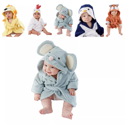 Cute Animal Hooded Towel for Kids Super Soft Cotton - Lusomart