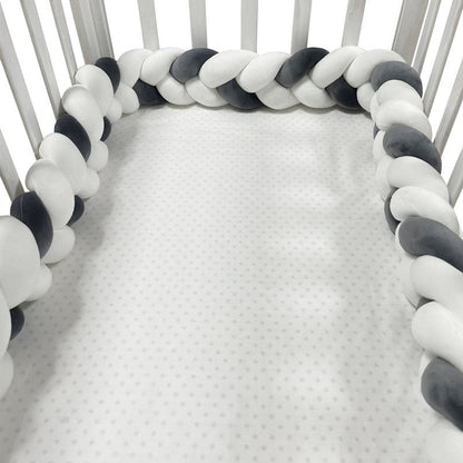 Baby Bumper Ademend Katoenmix Veilig Stijlvol 200-400 cm Naturel Zand Oudroze Grijsblauw Saliegroen 14