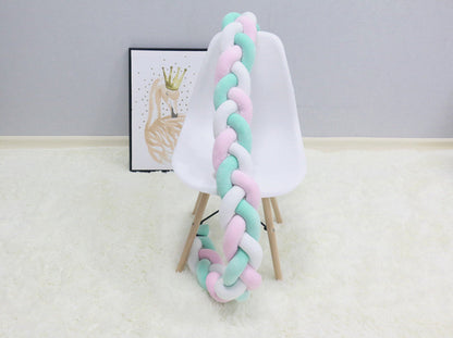 Baby Bumper Ademend Katoenmix Veilig Stijlvol 200-400 cm Naturel Zand Oudroze Grijsblauw Saliegroen 23
