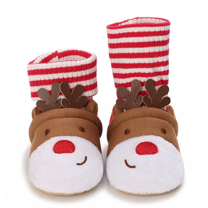 Baby Pantoffels Antislip Warm Katoen Kerst Comfortabel 27