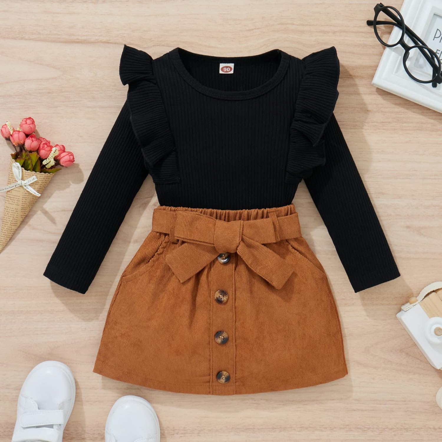 Baby Winter Set – Knitted Turtleneck and Skirt Set 10
