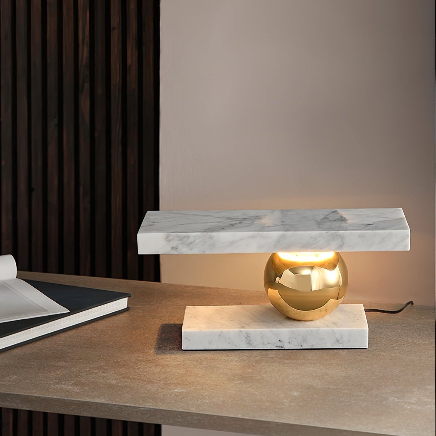 Elegant Marble Desk Lamp with Unique Base - Lusomart