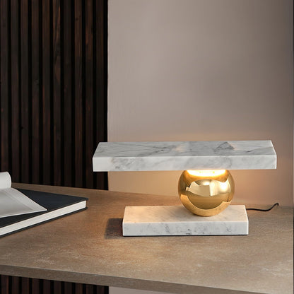 Elegant Marble Desk Lamp with Unique Base - Lusomart