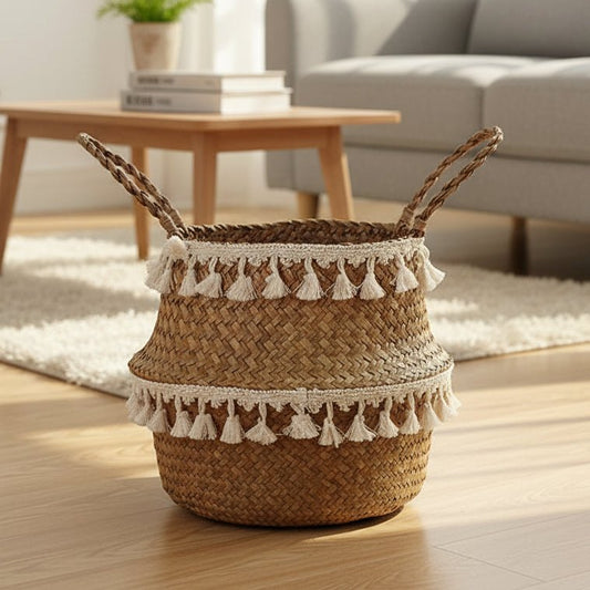Natural Foldable Woven Storage Basket - Lusomart