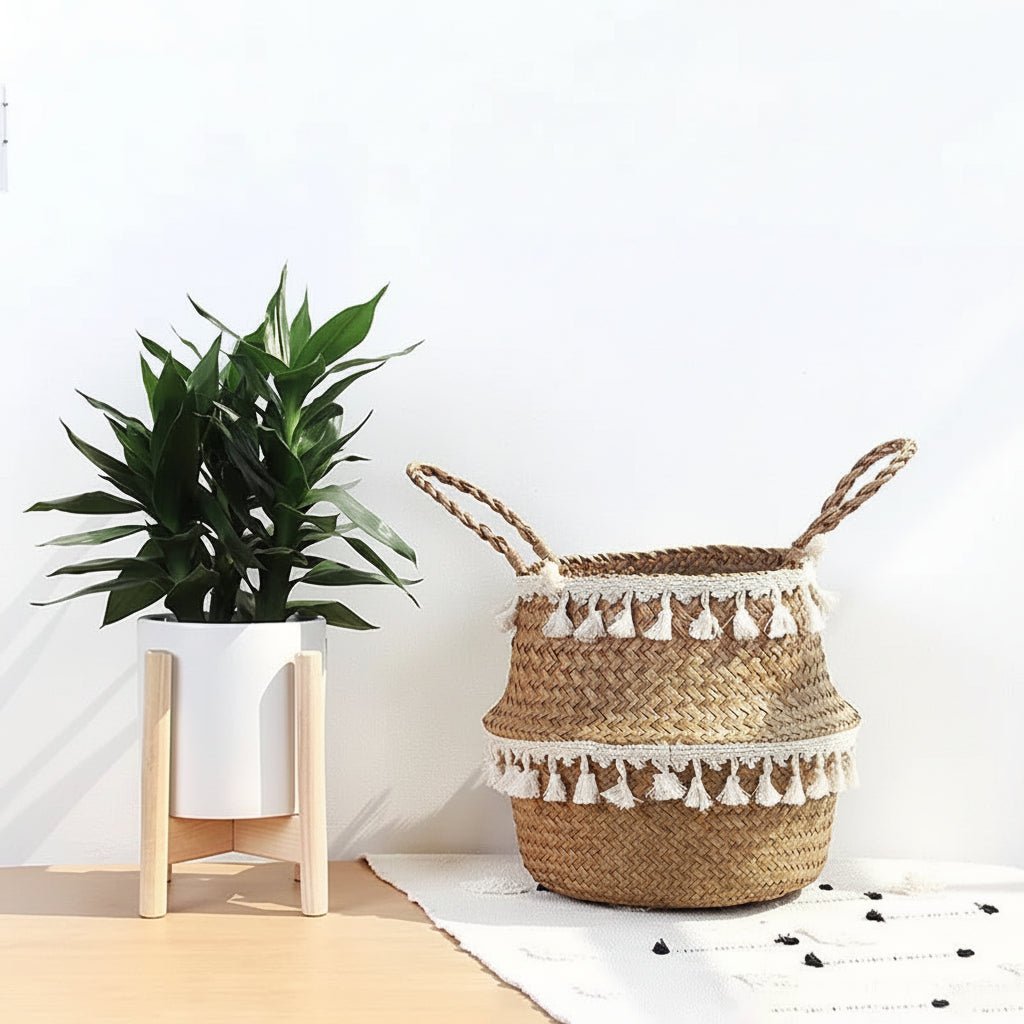 BambooWillow | Elegant Foldable Storage Basket for Home Décor 1