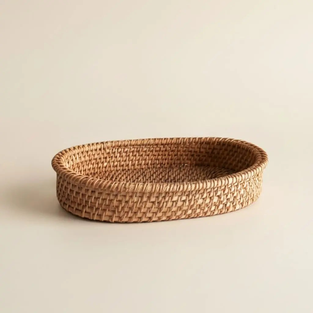 Fruit storage basket kitchen rattan bowl container fresh produce countertop organizer display