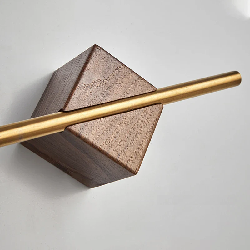 Premium Bathroom Towel Holder With Metal And Wooden Brackets