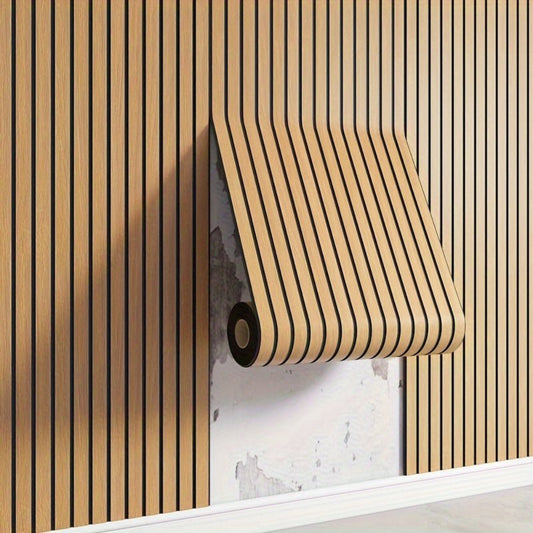 Decorative Wooden Wall Stickers Self Adhesive PVC Roll - Lusomart