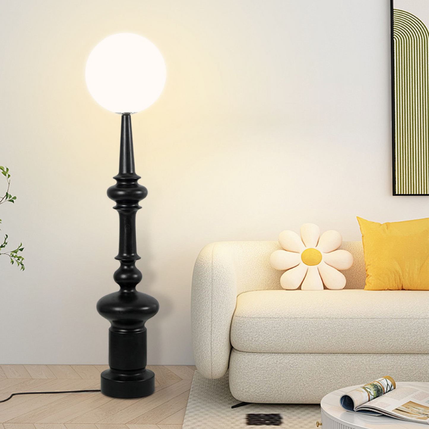 Sleek Contemporary Black Floor Lamp for Home Lighting - Lusomart