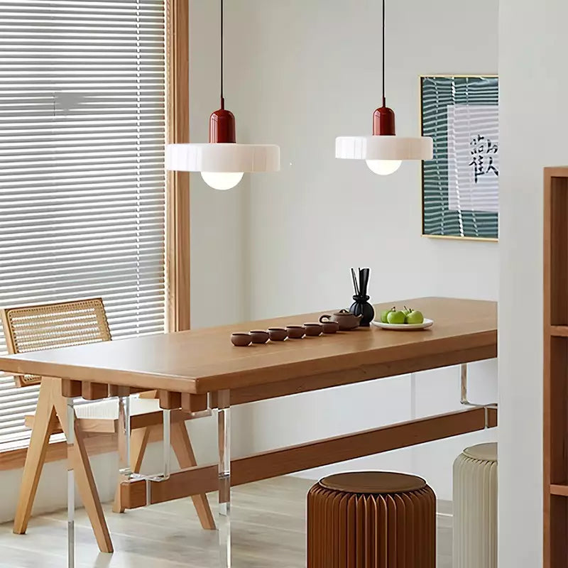 Colorful Glass Drop Pendant Light With Adjustable Arm
