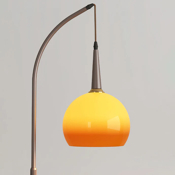 Stylish Glass Top Floor Lamp With Shelf